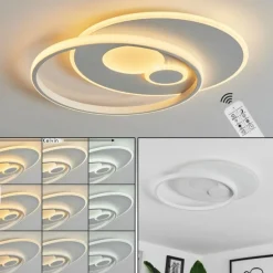 Plafonnier Selim LED Blanc, 1 lumière, Télécommandes