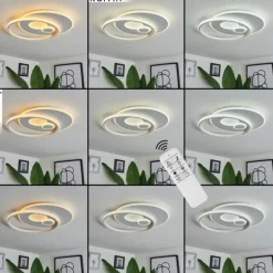 Plafonnier Selim LED Blanc, 1 lumière, Télécommandes