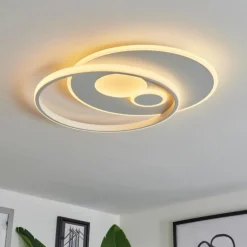 Plafonnier Selim LED Blanc, 1 lumière, Télécommandes