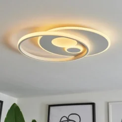 Plafonnier Selim LED Blanc, 1 lumière, Télécommandes