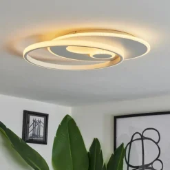 Plafonnier Selim LED Blanc, 1 lumière, Télécommandes