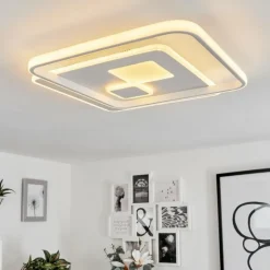 Plafonnier Selim LED Blanc, 1 lumière, Télécommandes