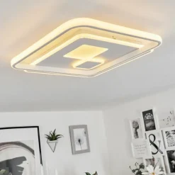 Plafonnier Selim LED Blanc, 1 lumière, Télécommandes