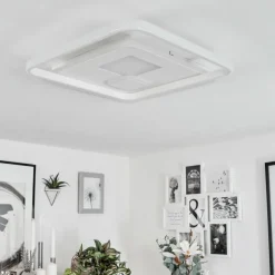 Plafonnier Selim LED Blanc, 1 lumière, Télécommandes