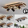 Plafonnier Sequeira LED Bois clair, Couleur bois, Noir, 4 lumières