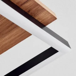 Plafonnier Sequeira LED Bois clair, Couleur bois, Noir, 4 lumières