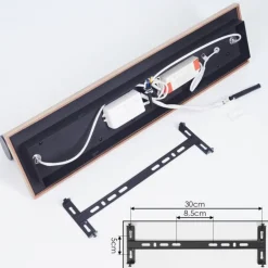 Plafonnier Sequeira LED Couleur bois, Noir, Blanc, 3 lumières