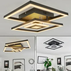 Plafonnier Serzedelo LED Noir, 1 lumière