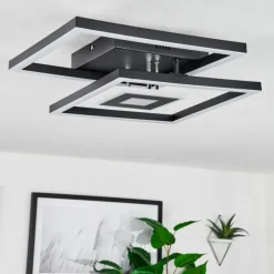 Plafonnier Serzedelo LED Noir, 1 lumière