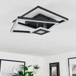 Plafonnier Serzedelo LED Noir, 1 lumière