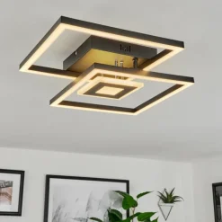 Plafonnier Serzedelo LED Noir, 1 lumière