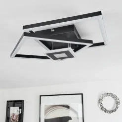 Plafonnier Serzedelo LED Noir, 1 lumière