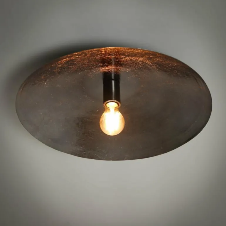 Plafonnier Shield Nickel mat, Noir, 1 lumière