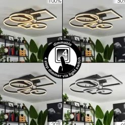 Plafonnier Sistelo LED Noir, 1 lumière