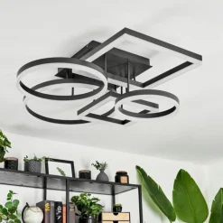 Plafonnier Sistelo LED Noir, 1 lumière