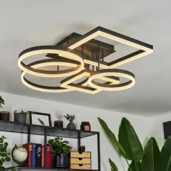 Plafonnier Sistelo LED Noir, 1 lumière