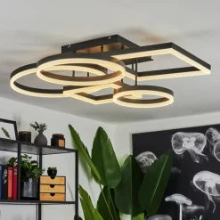 Plafonnier Sistelo LED Noir, 1 lumière