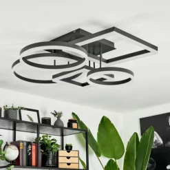 Plafonnier Sistelo LED Noir, 1 lumière