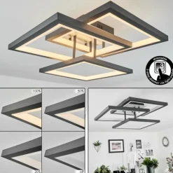 Plafonnier Solaro LED Gris, 1 lumière