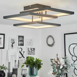 Plafonnier Solaro LED Gris, 1 lumière