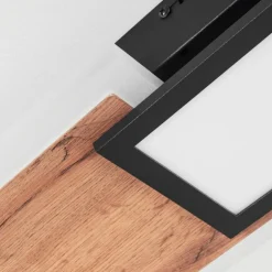 Plafonnier Sourbarie LED Brun, Couleur bois, Noir, 1 lumière