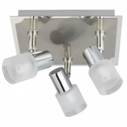 Plafonnier à spots Brilliant Leuchten Lea Chrome, Blanc, 3 lumières