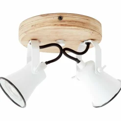 Plafonnier à spots Brilliant Seed Bois foncé, Blanc, 2 lumières