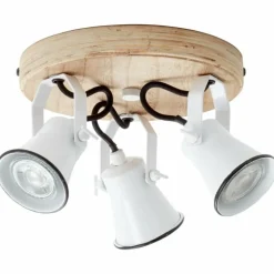 Plafonnier à spots Brilliant Seed Bois foncé, Blanc, 3 lumières