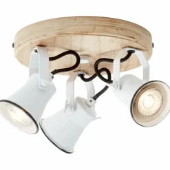 Plafonnier à spots Brilliant Seed Bois foncé, Blanc, 3 lumières