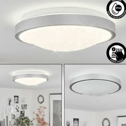 Plafonnier Subles LED Argenté, Blanc, 1 lumière, Détecteur de mouvement