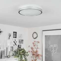 Plafonnier Subles LED Argenté, Blanc, 1 lumière, Détecteur de mouvement