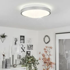 Plafonnier Subles LED Argenté, Blanc, 1 lumière, Détecteur de mouvement