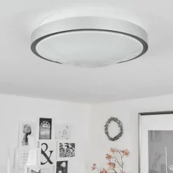 Plafonnier Subles LED Argenté, Blanc, 1 lumière, Détecteur de mouvement