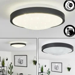 Plafonnier Subles LED Noir, Blanc, 1 lumière, Détecteur de mouvement