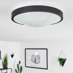 Plafonnier Subles LED Noir, Blanc, 1 lumière, Détecteur de mouvement