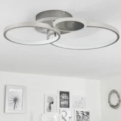 Plafonnier Tagsdorff LED Chrome, Nickel mat, 1 lumière