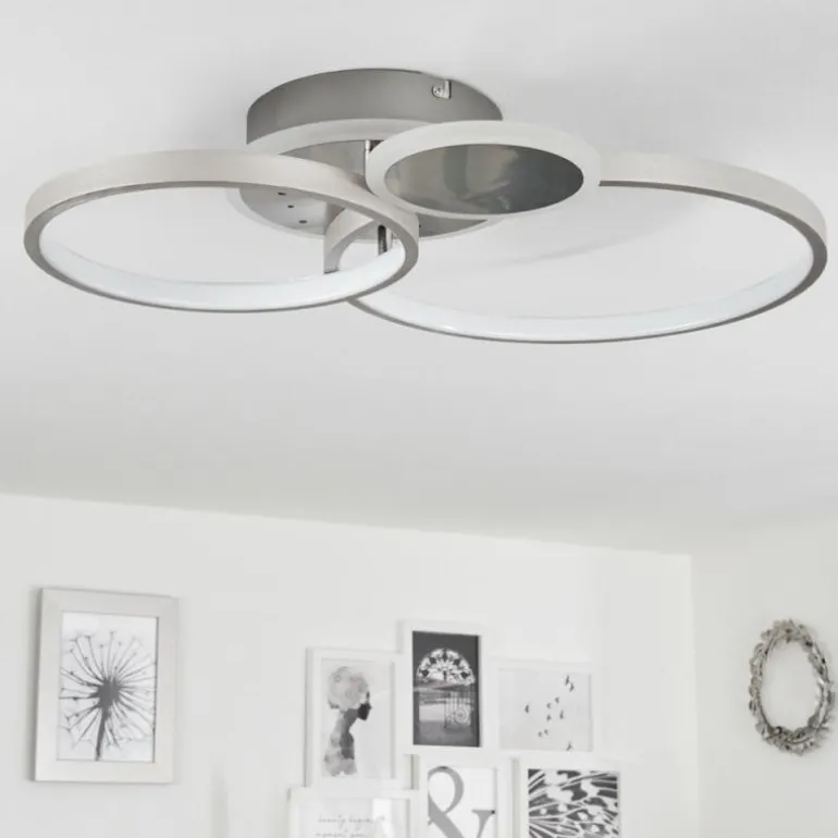 Plafonnier Tagsdorff LED Chrome, Nickel mat, 1 lumière