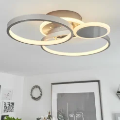 Plafonnier Tagsdorff LED Chrome, Nickel mat, 1 lumière