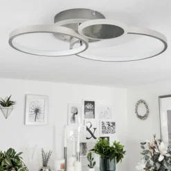 Plafonnier Tagsdorff LED Chrome, Nickel mat, 1 lumière