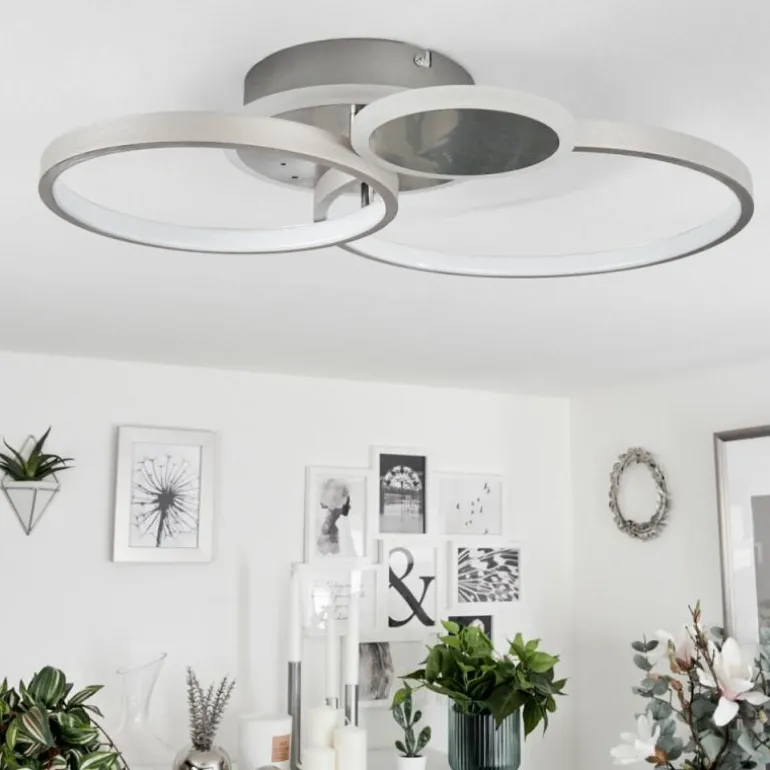 Plafonnier Tagsdorff LED Chrome, Nickel mat, 1 lumière