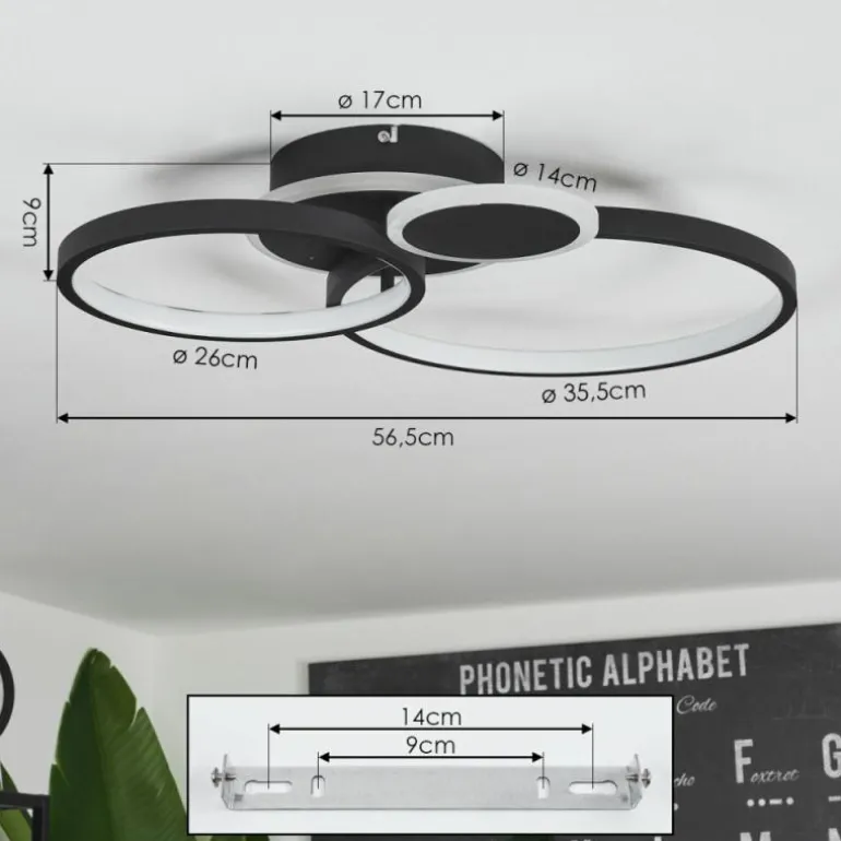 Plafonnier Tagsdorff LED Noir, Blanc, 1 lumière