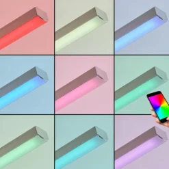 Plafonnier Tamizat LED Nickel mat, 2 lumières, Changeur de couleurs