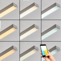 Plafonnier Tamizat LED Nickel mat, 2 lumières, Changeur de couleurs