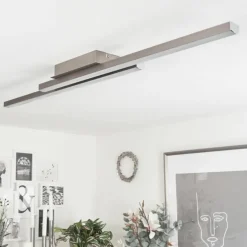 Plafonnier Tamizat LED Nickel mat, 2 lumières, Changeur de couleurs