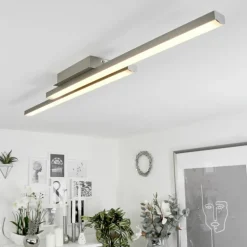 Plafonnier Tamizat LED Nickel mat, 2 lumières, Changeur de couleurs