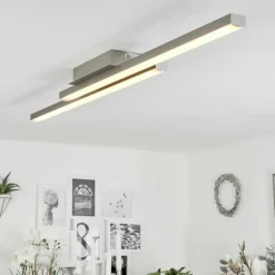 Plafonnier Tamizat LED Nickel mat, 2 lumières, Changeur de couleurs