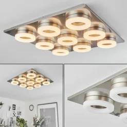 Plafonnier Thiernu LED Nickel mat, 1 lumière