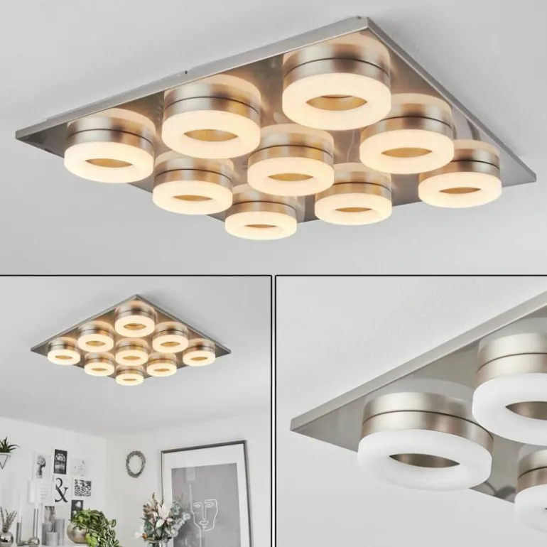 Plafonnier Thiernu LED Nickel mat, 1 lumière