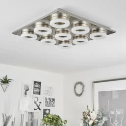 Plafonnier Thiernu LED Nickel mat, 1 lumière