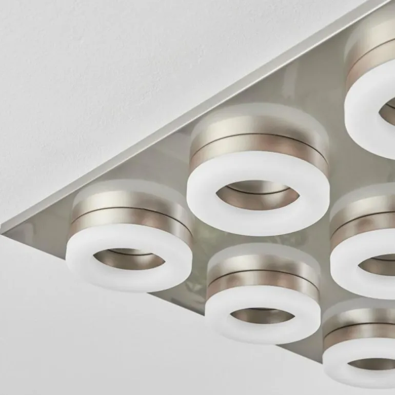 Plafonnier Thiernu LED Nickel mat, 1 lumière